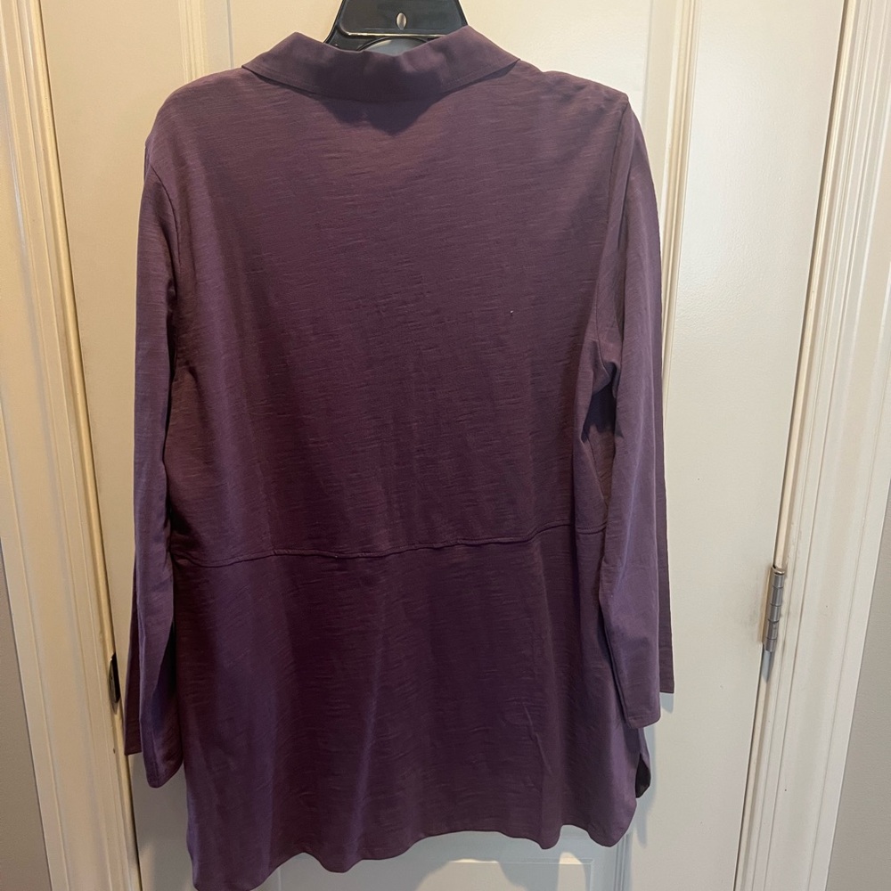 Soft Surroundings Deep Purple Button-Down Shirt N… - image 2
